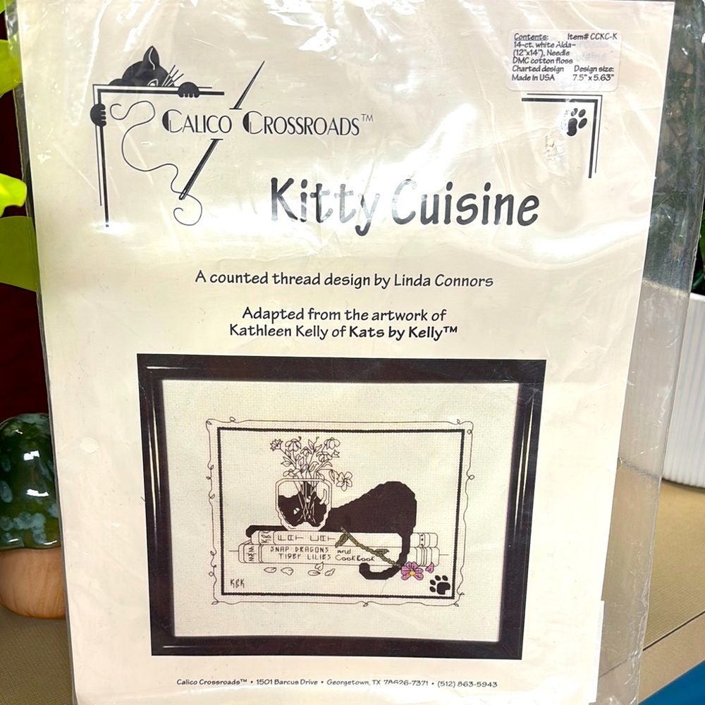 Calico Crossroads Kitty Cuisine Counted Thread Design Unopened.
